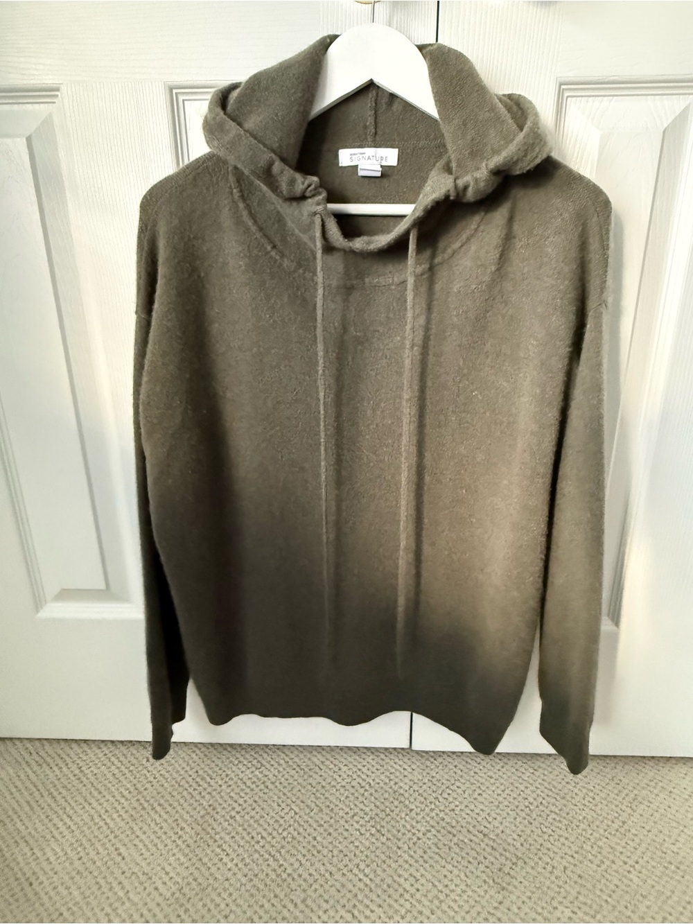 Olive Green 100% Cashmere Hoodie
